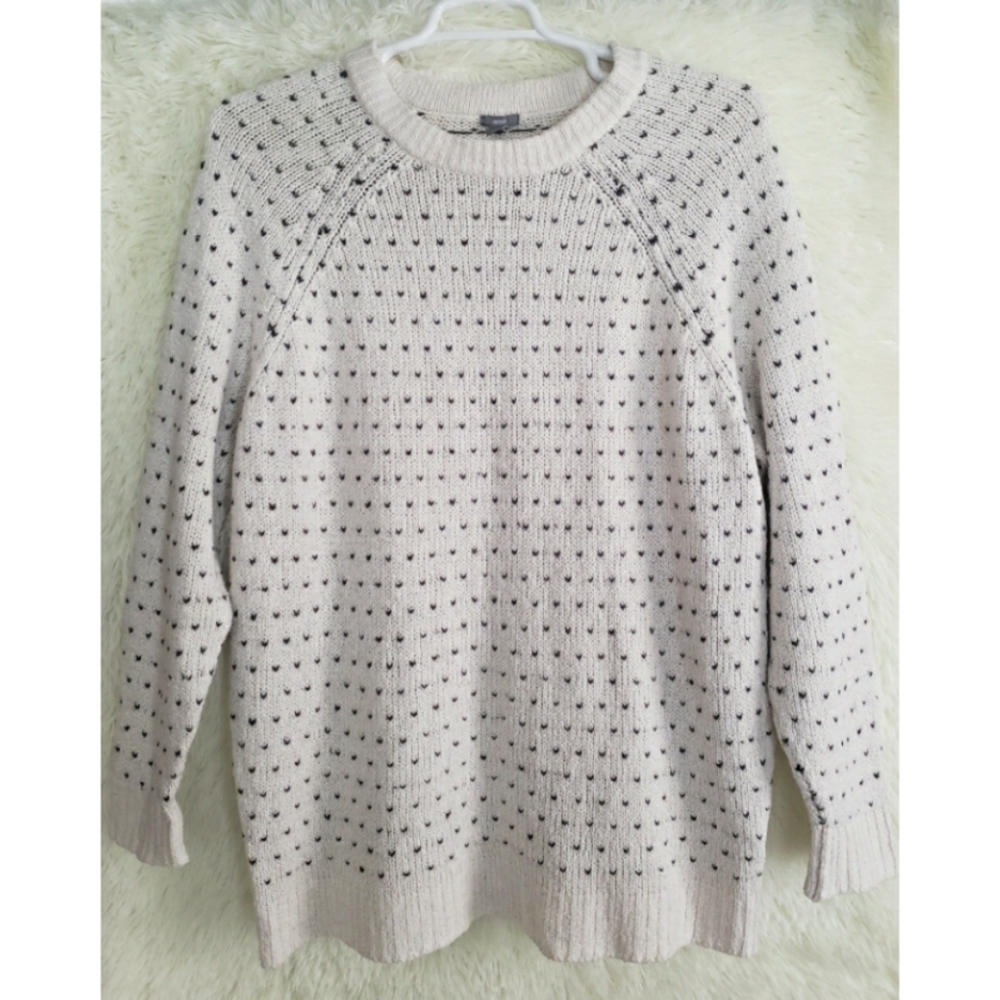 🌻🌻L Aerie Oversized Sweater Tan with black print